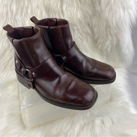 KENNETH COLE ANKLE BOOTS SHOES UPPER LEATHER SIZE 7 MAN - Picture 1 of 11